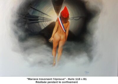 110 - Marianne traversant l'épreuve Huile 116 x 81